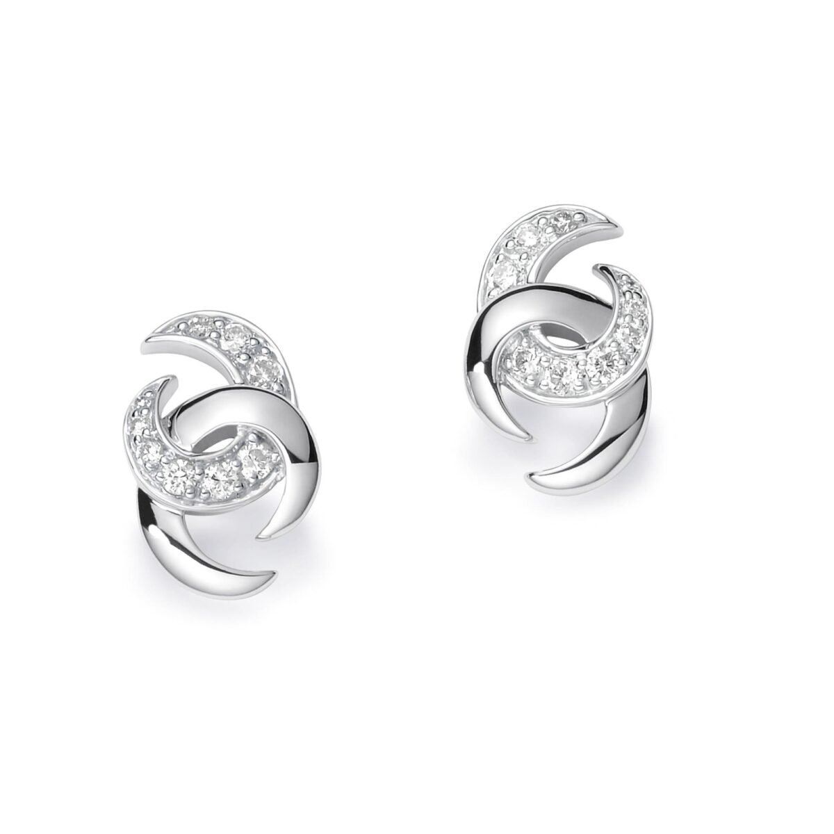 Hooked on You White Gold Diamond Earrings