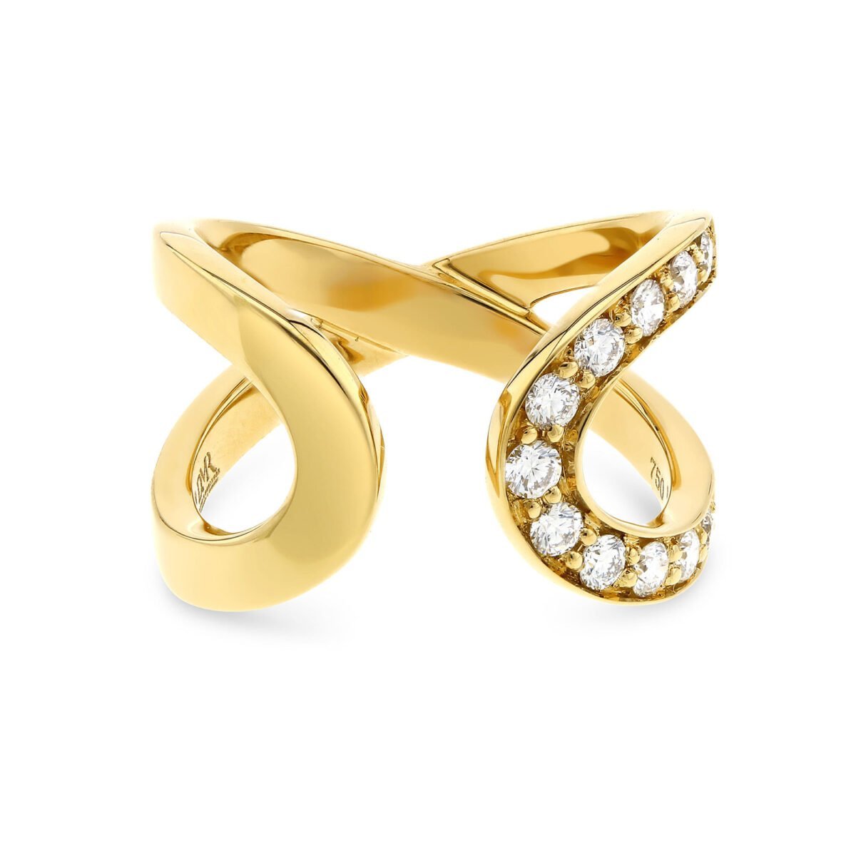 Infinity Half Set Yellow Gold Diamond Ring