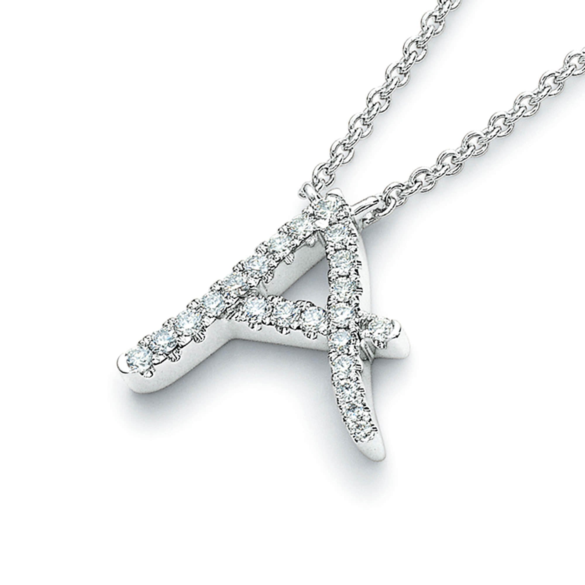 Initial necklace with diamond let it be christmas