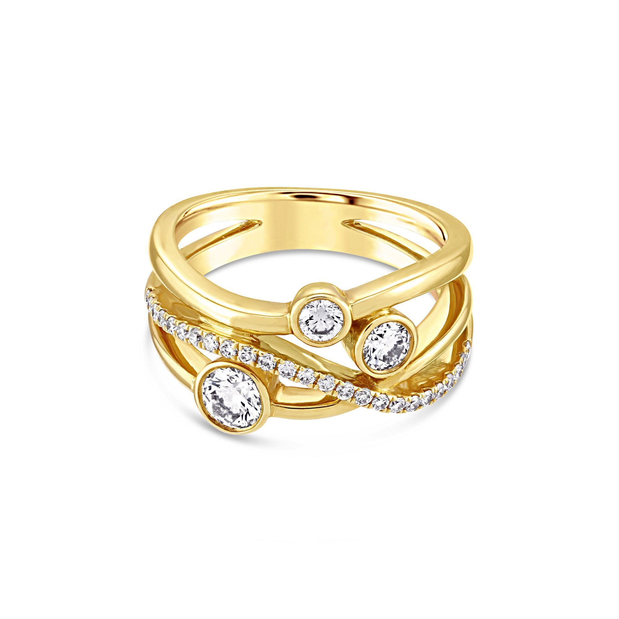 Lunar Yellow Gold Diamond Ring