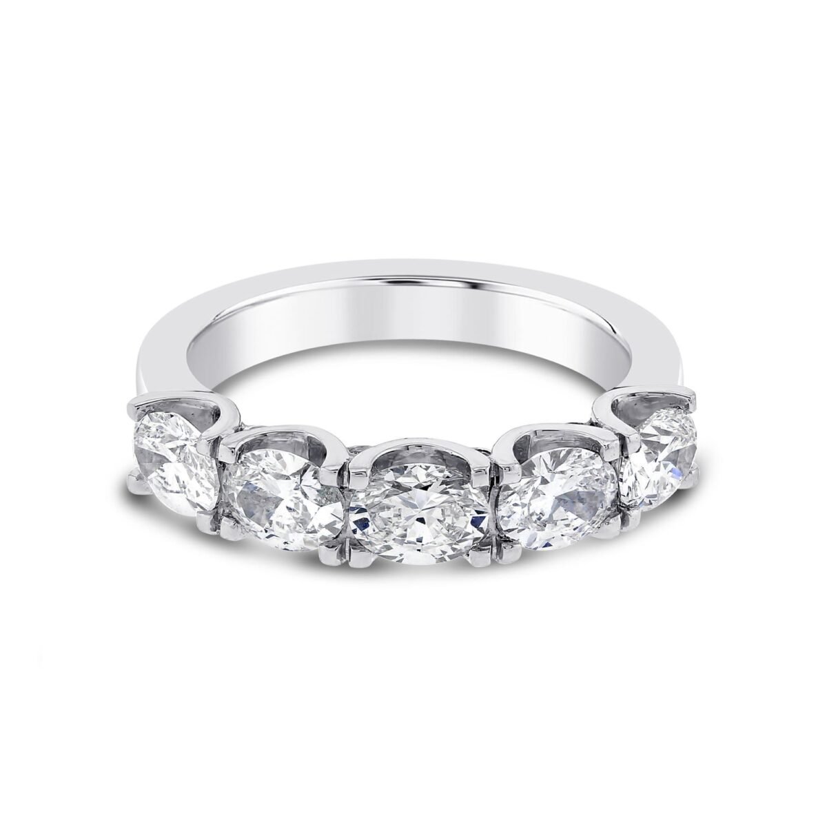 Oval Five Platinum Diamond Eternity Ring
