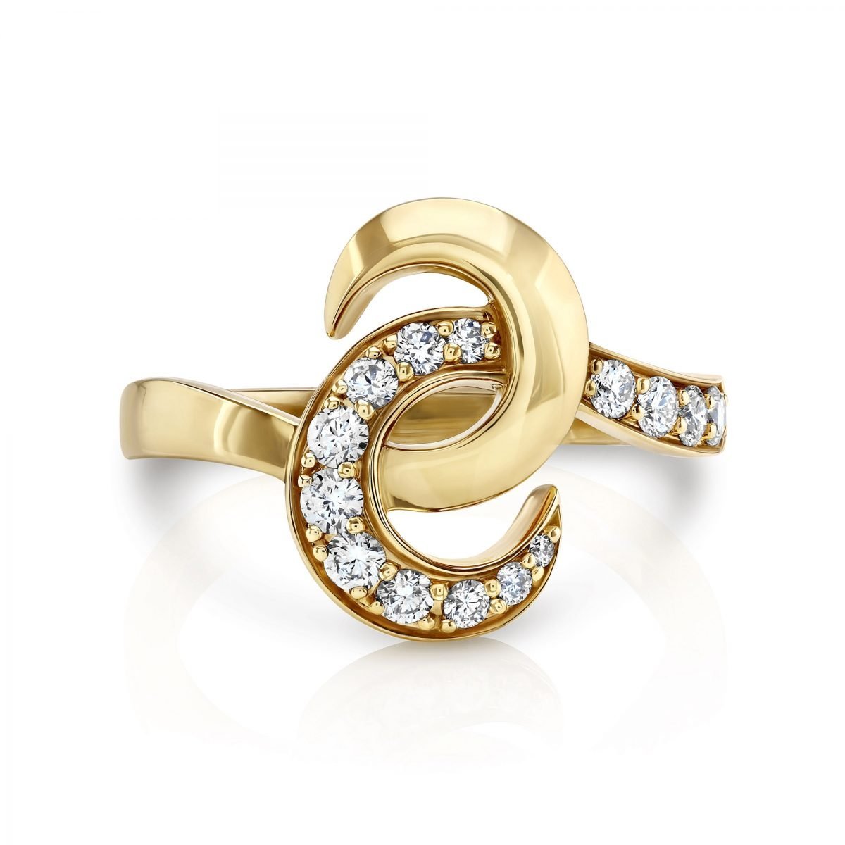 Hooked On You Yellow Gold Diamond Ring