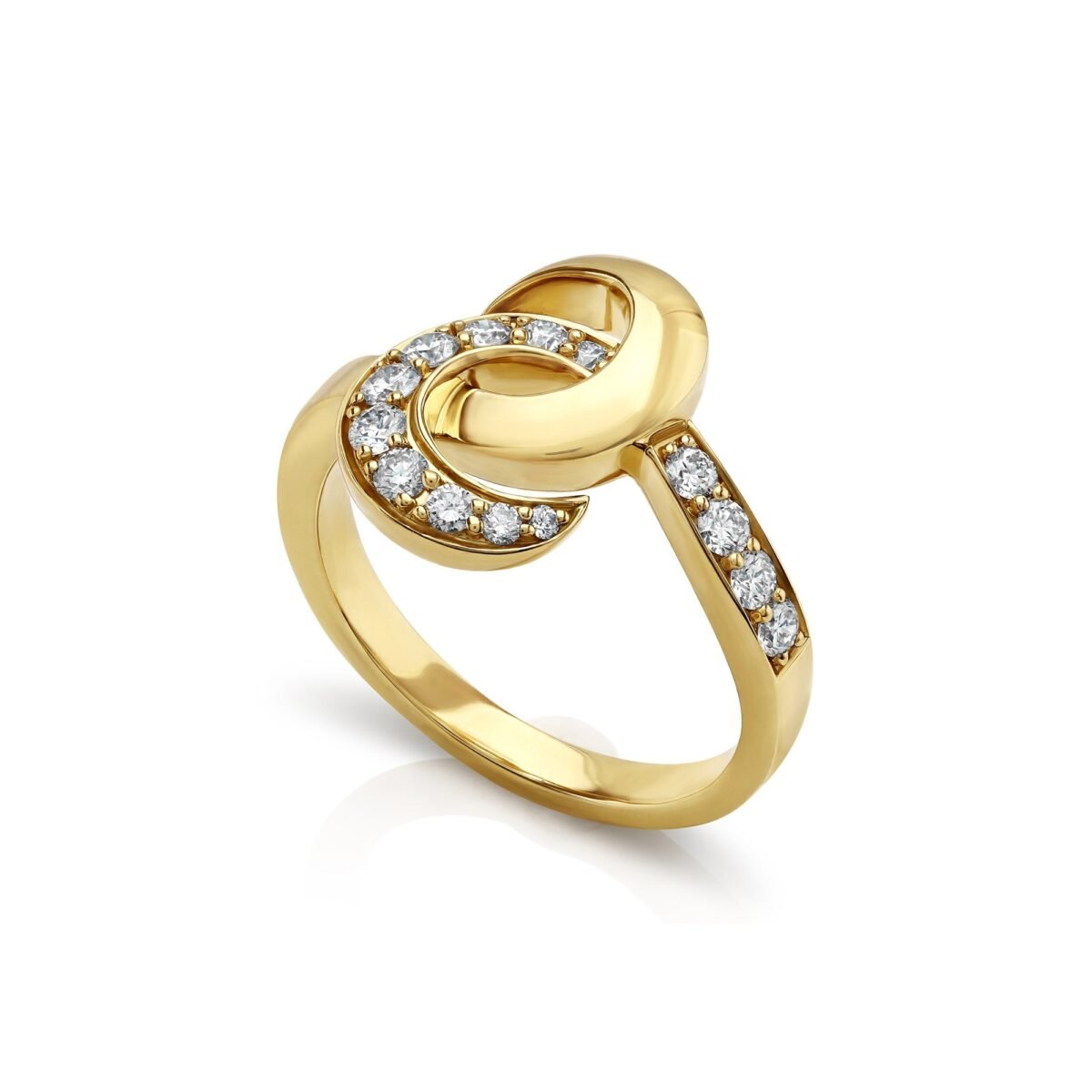 Hooked On You Yellow Gold Diamond Ring