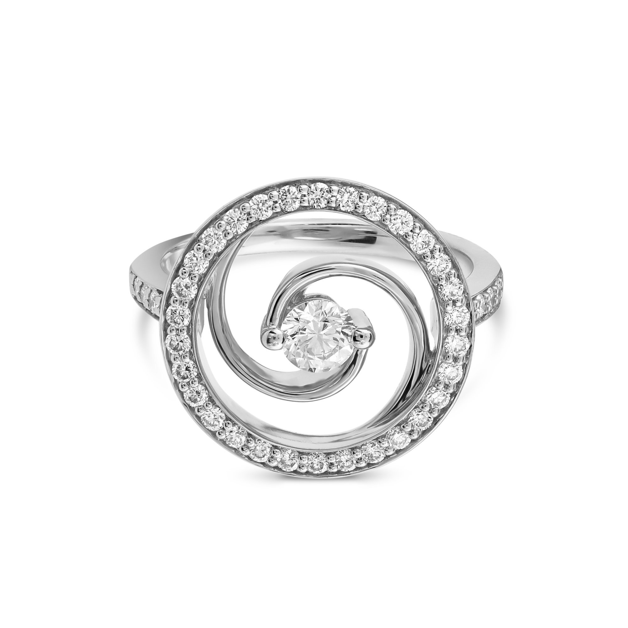 Whirlwind White Gold Diamond Ring