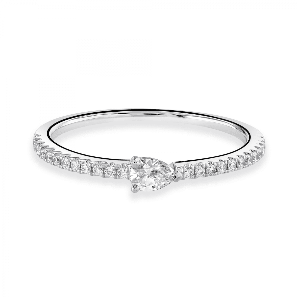 Pear Cut White Gold Diamond Stacking Ring Pear Cut White Gold Diamond Stacking Ring
