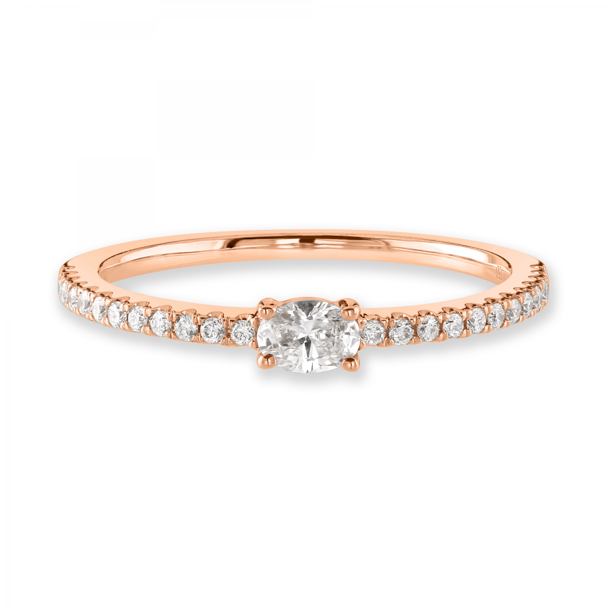 Oval Cut Rose Gold Diamond Stacking Ring