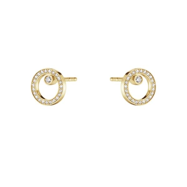 Halo 18ct Yellow Gold & Diamond Stud Earrings