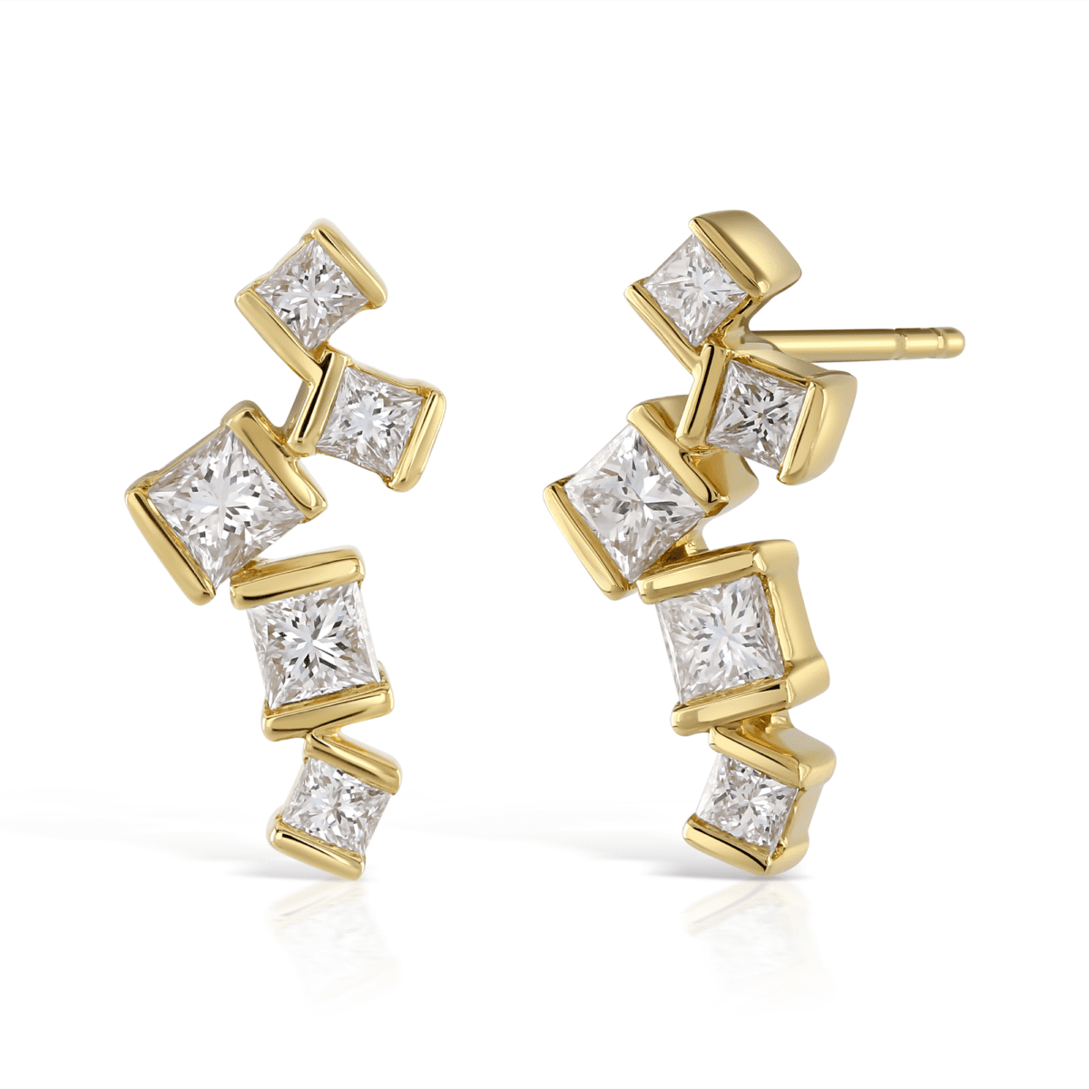Hopscotch Yellow Gold Diamond Drop Earrings Hopscotch Yellow Gold Diamond Drop Earrings