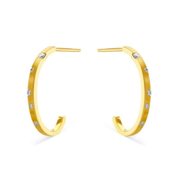 Cloud Nine Yellow Gold Diamond Hoop Earrings