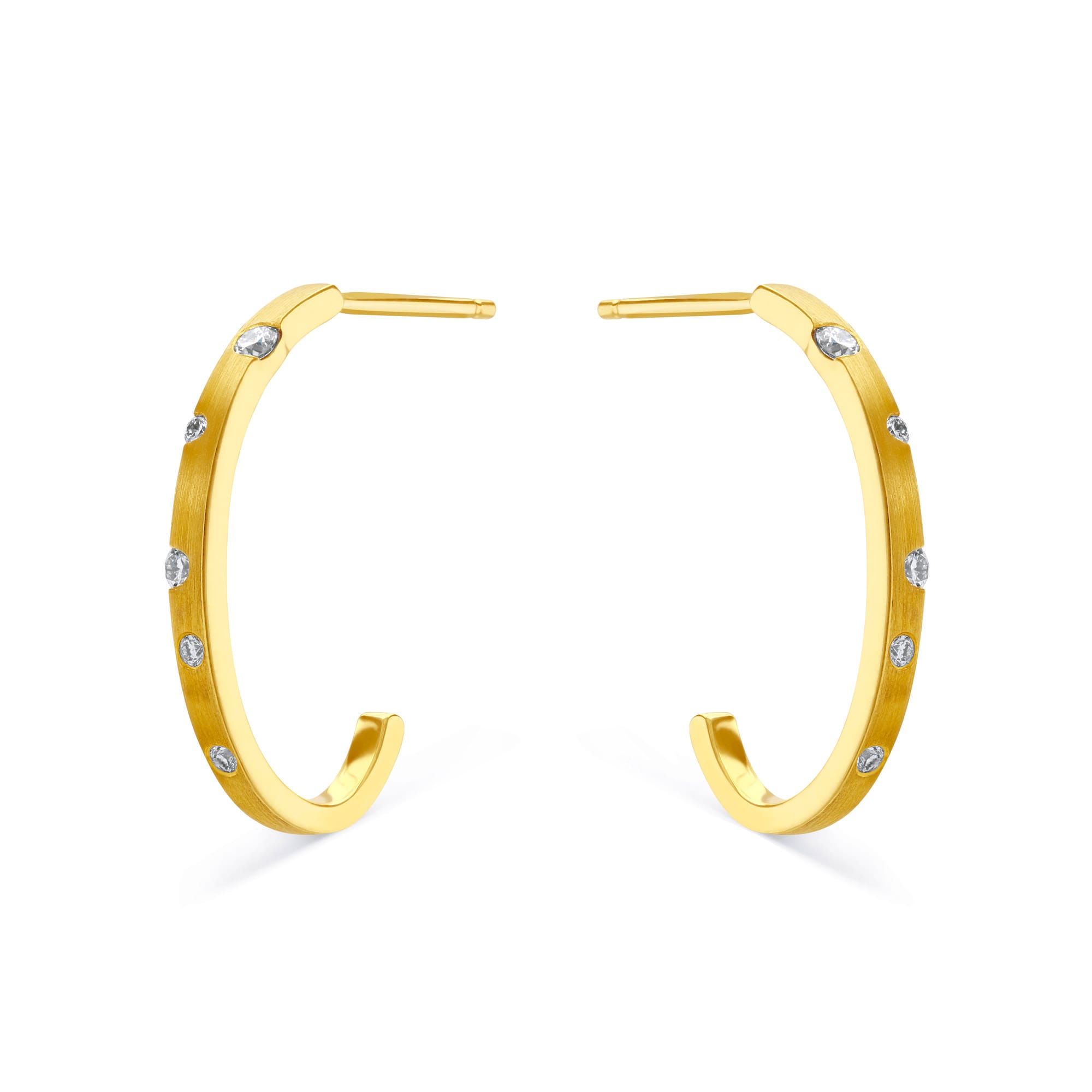 Cloud Nine Yellow Gold Diamond Hoop Earrings