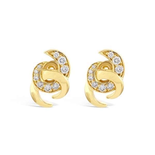 Hooked On You Yellow Gold Diamond Earrings