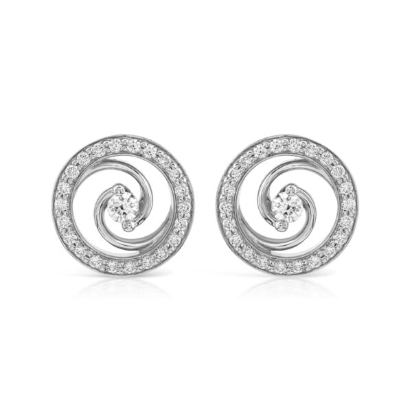 Whirlwind White Gold Diamond Stud Earrings