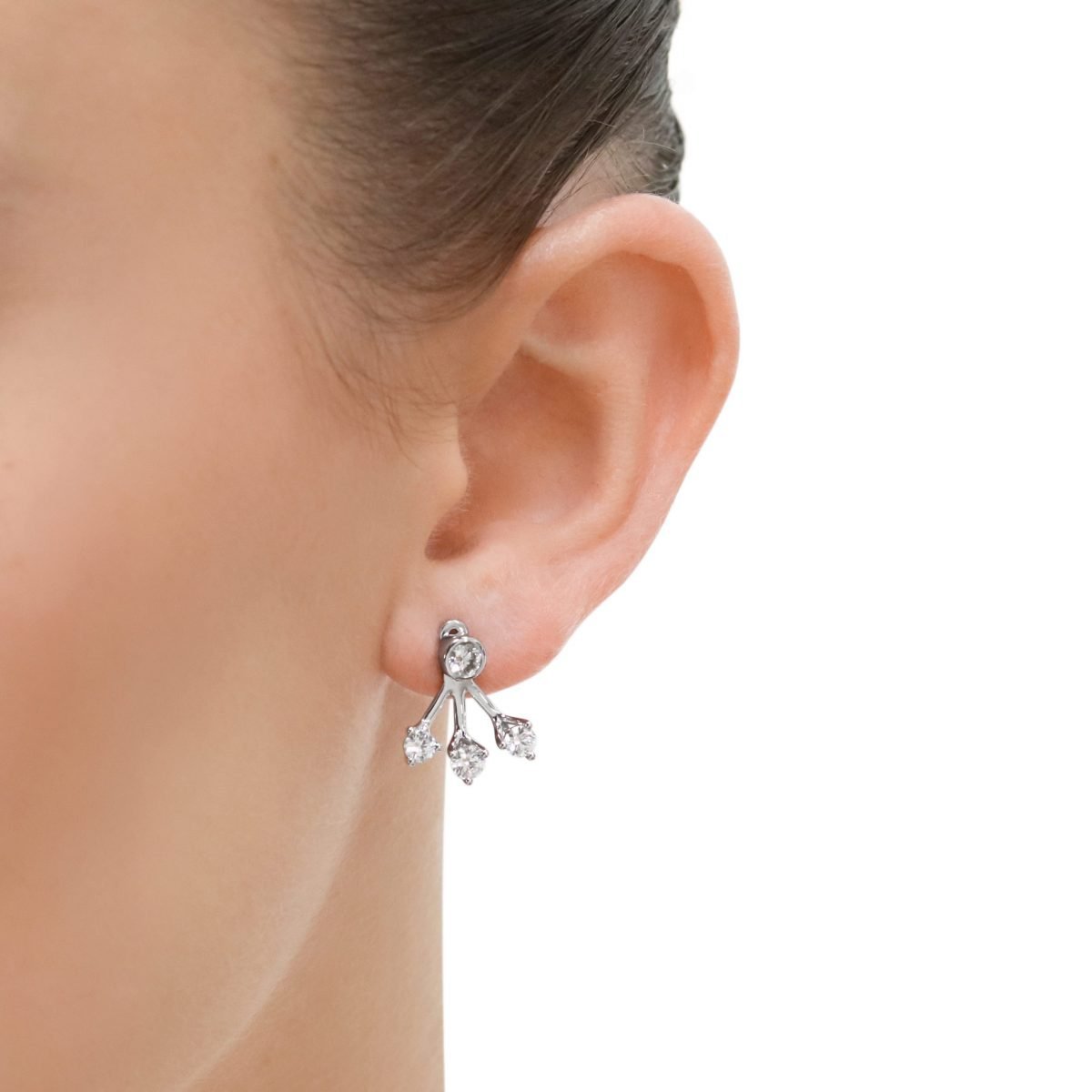 Embrace White Gold Diamond Lobe Hugger Earrings
