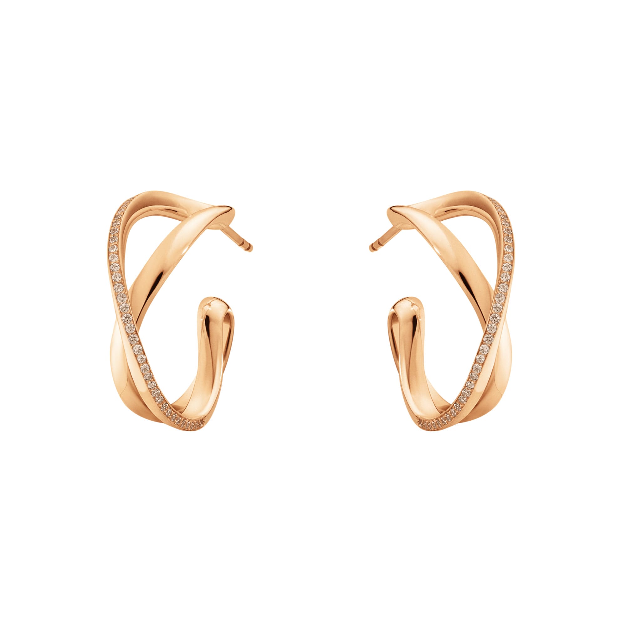 Infinity Rose Gold & Diamond Earrings