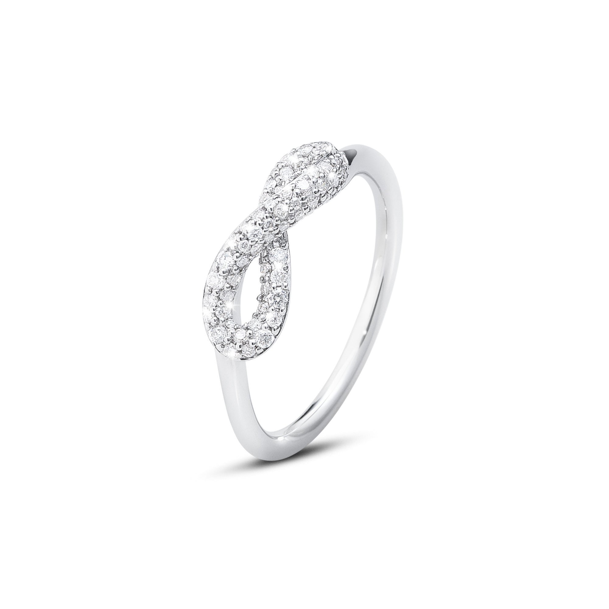 Infinity Sterling Silver & Diamond Ring