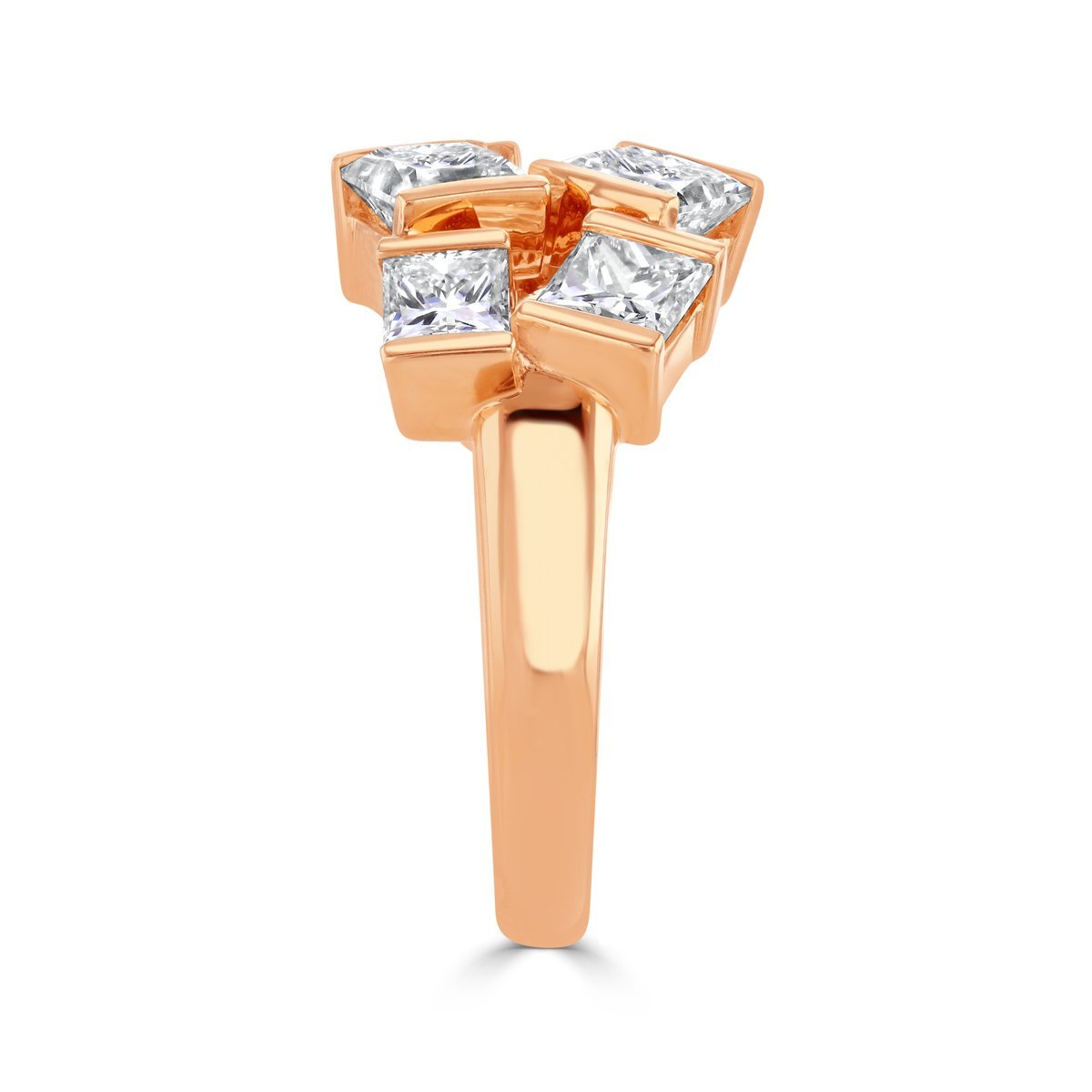 Hopscotch Rose Gold Princess Cut Diamond Ring