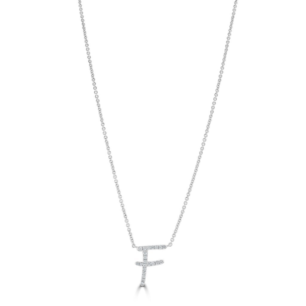 Initial White Gold Diamond Necklace