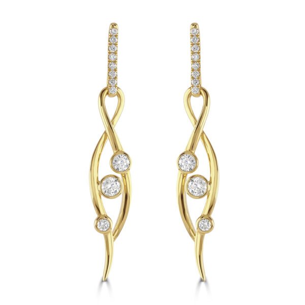 Lunar Yellow Gold Diamond Earrings