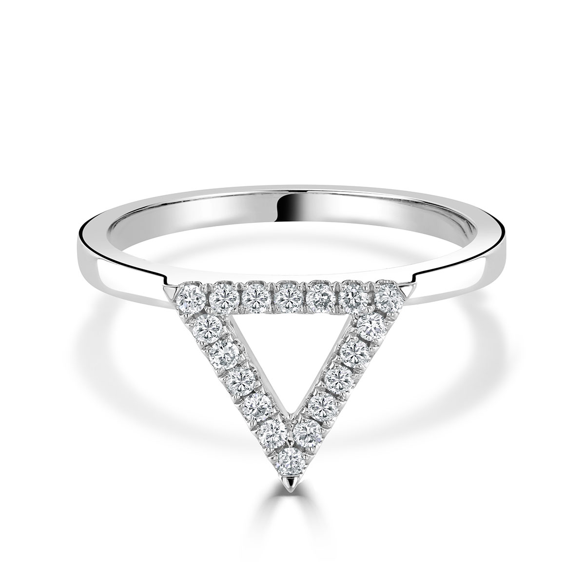 Helena White Gold Diamond Triangle Ring