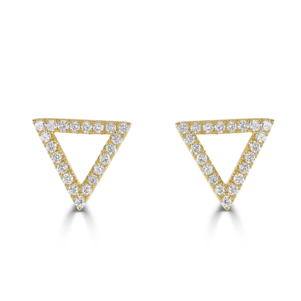 Helena Yellow Gold Diamond Triangle Earrings