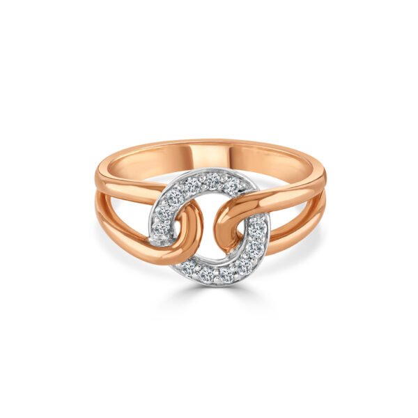 White and Rose Gold Diamond Circle Ring