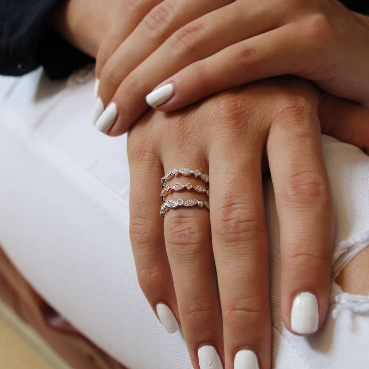 Rose Gold Diamond Stacking Ring Rose Gold Diamond Stacking Ring