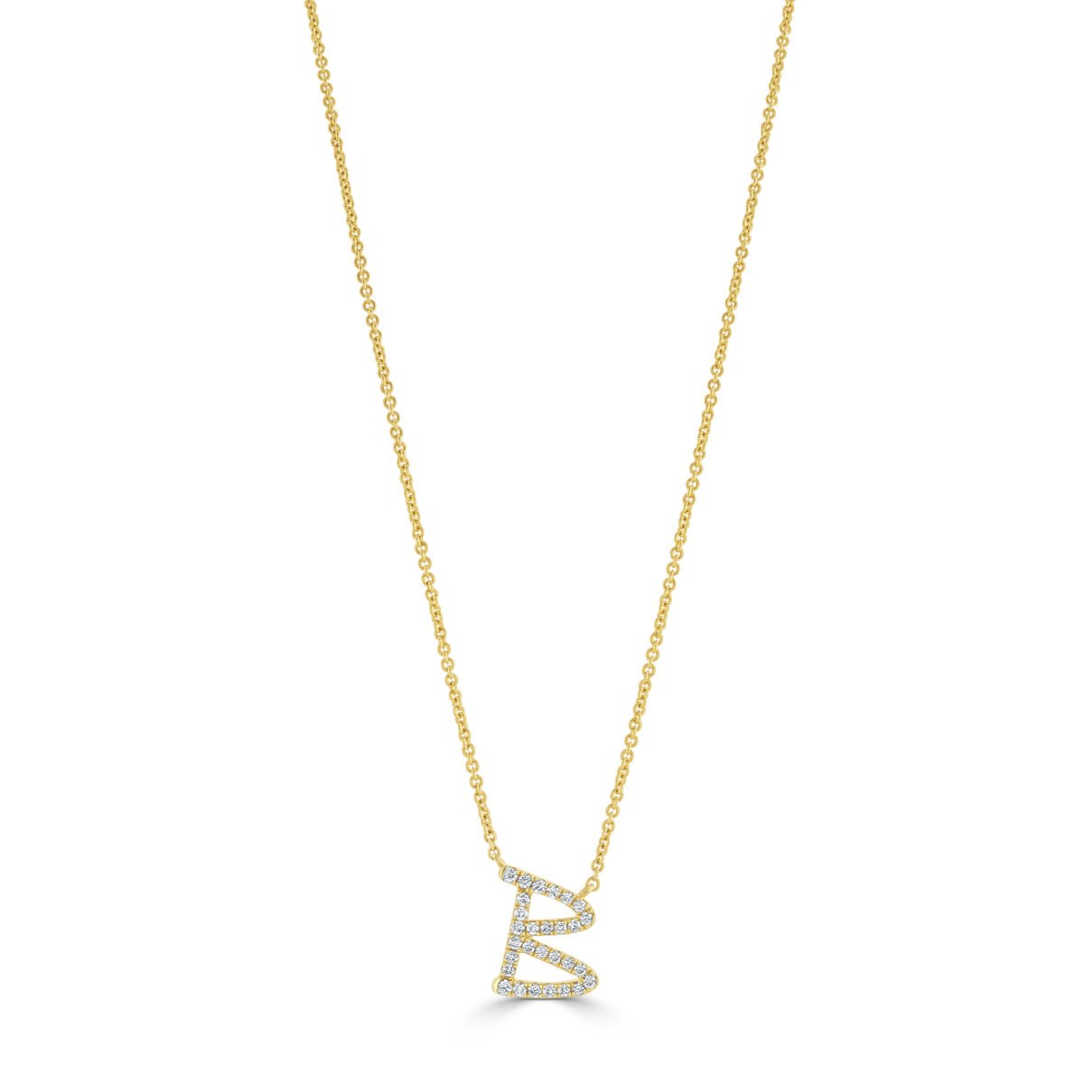 Initial Yellow Gold Diamond Necklace