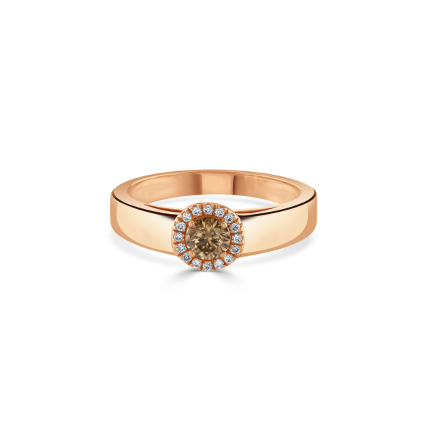 Rose Gold Cognac Diamond Ring