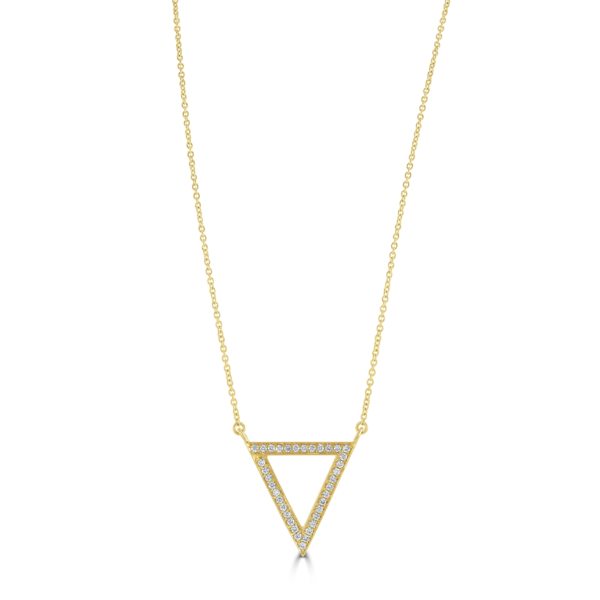 Helena Yellow Gold Diamond Triangle Pendant