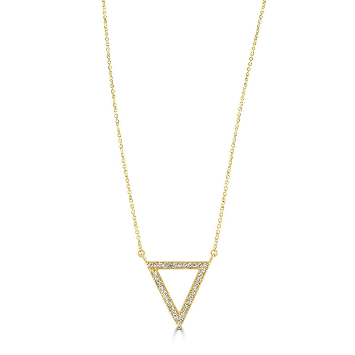 Helena Yellow Gold Diamond Triangle Pendant - David M Robinson