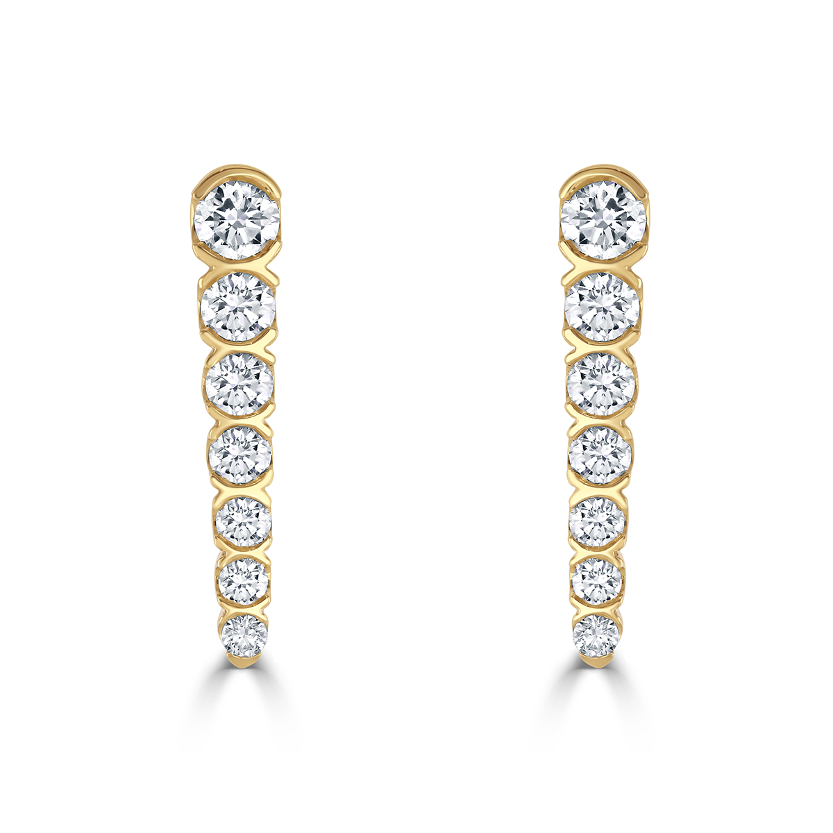 Yellow Gold Diamond Cascading Drop Earrings