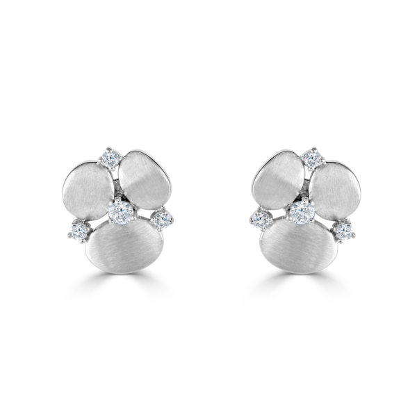 Stepping Stone White Gold Earrings