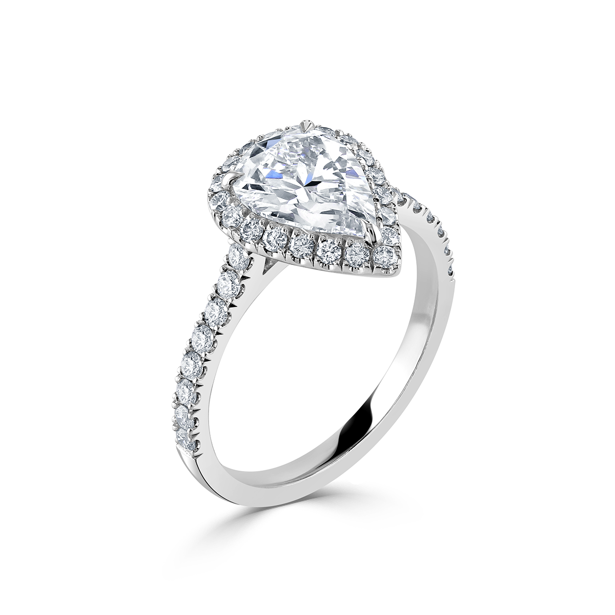 Pear Shaped Platinum Diamond Ring
