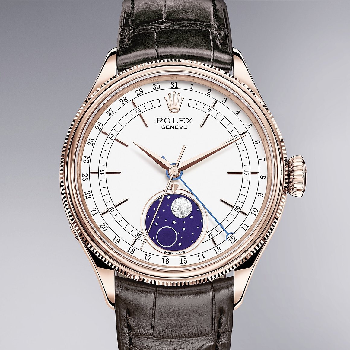 Rolex Cellini 39 in everose gold and polished vinish m50535-0002 at David M Robinson