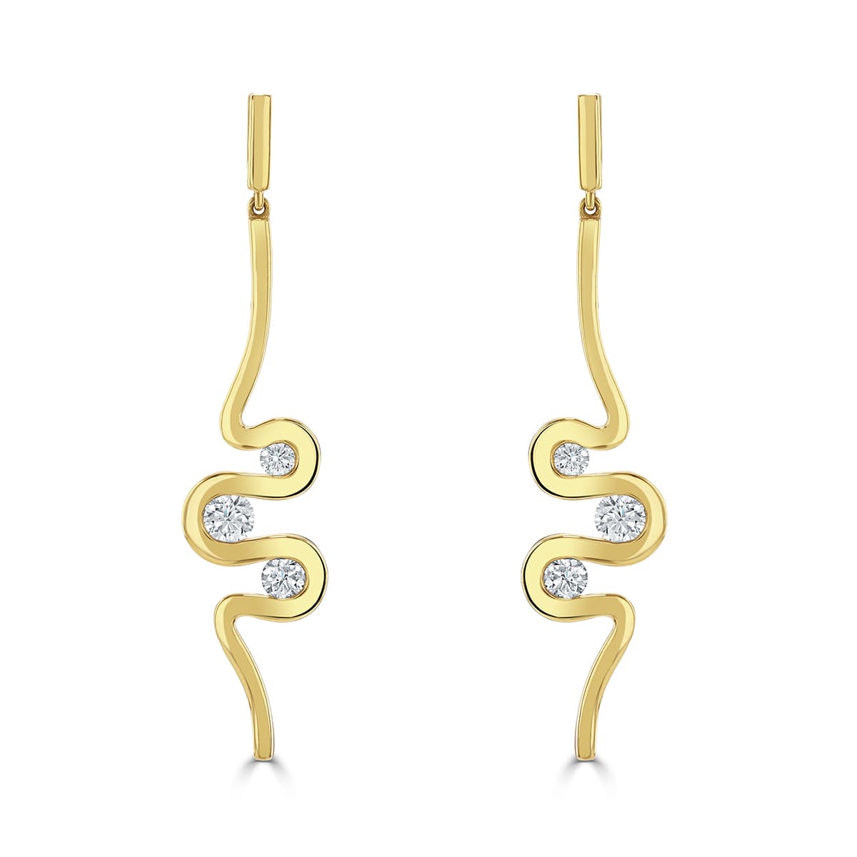 Meander Rose Gold Diamond Earrings
