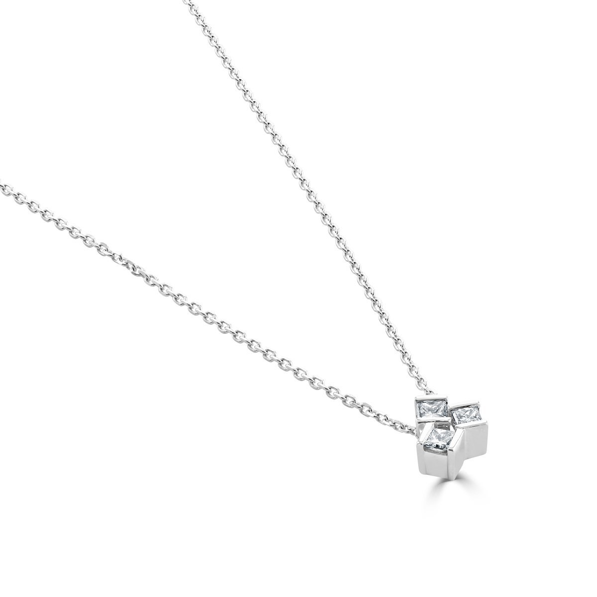 Hopscotch White Gold Small Diamond Pendant