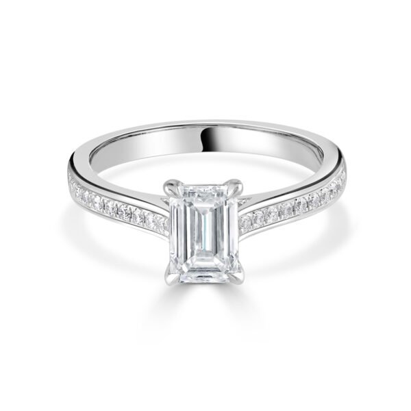 Emerald Cut Platinum Diamond Ring