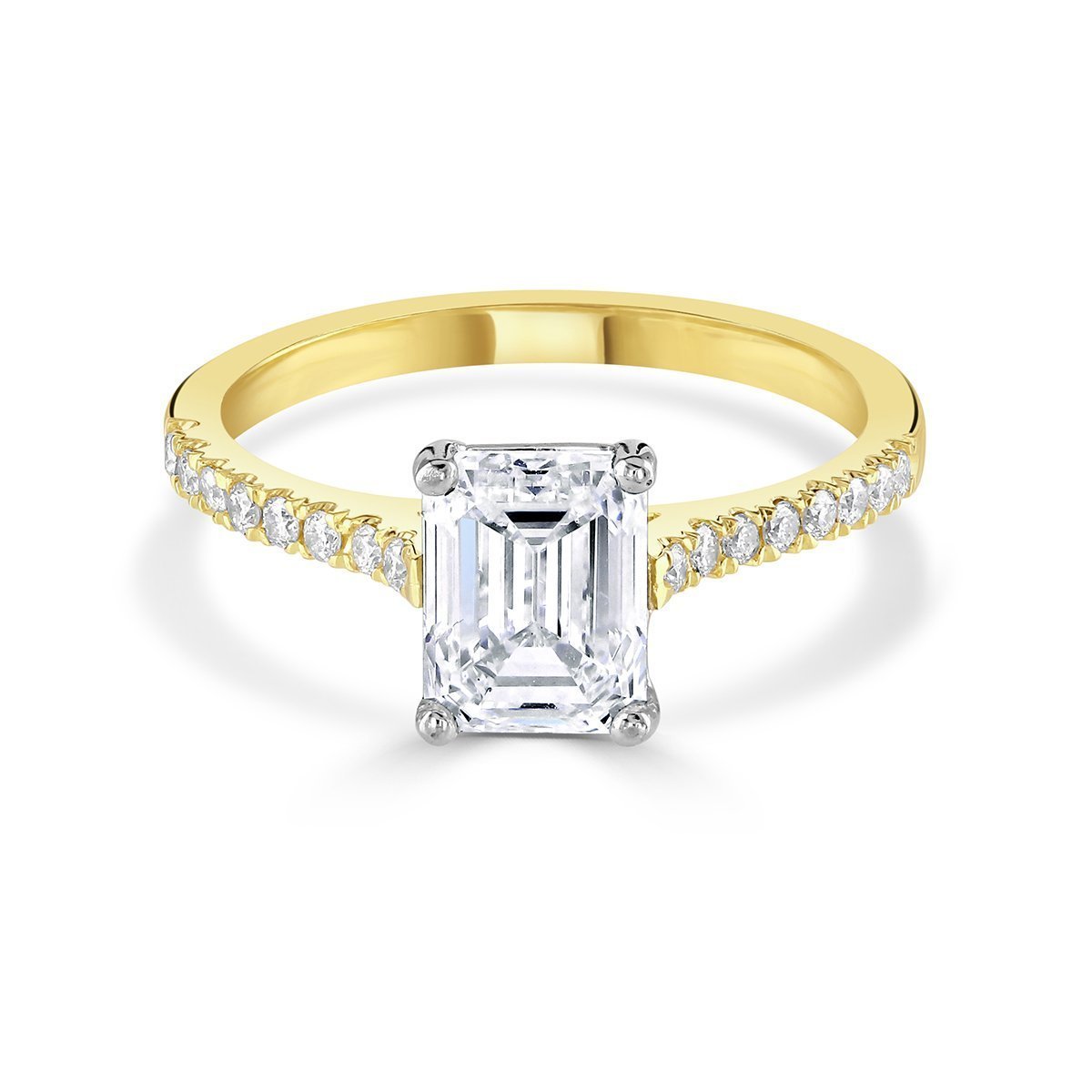 Emerald Cut Yellow Gold Diamond Engagement Ring