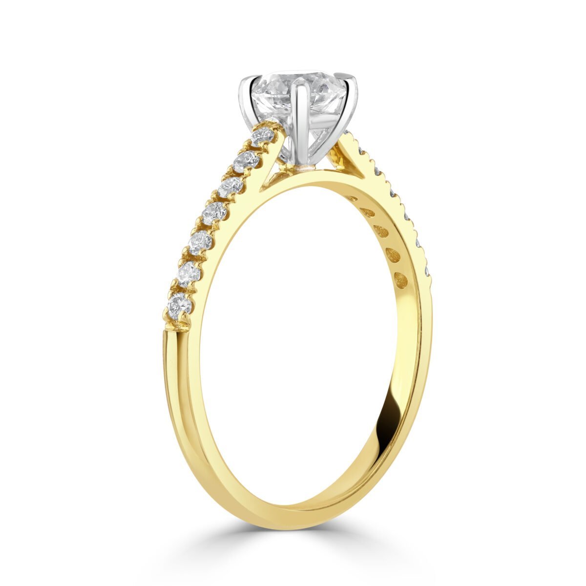Round Brilliant Cut Yellow Gold Diamond Ring