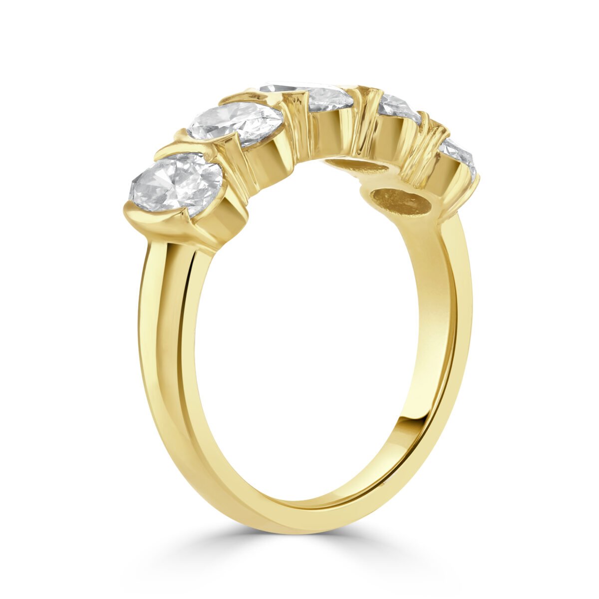 Oval Cut Yellow Gold Diamond Eternity Ring