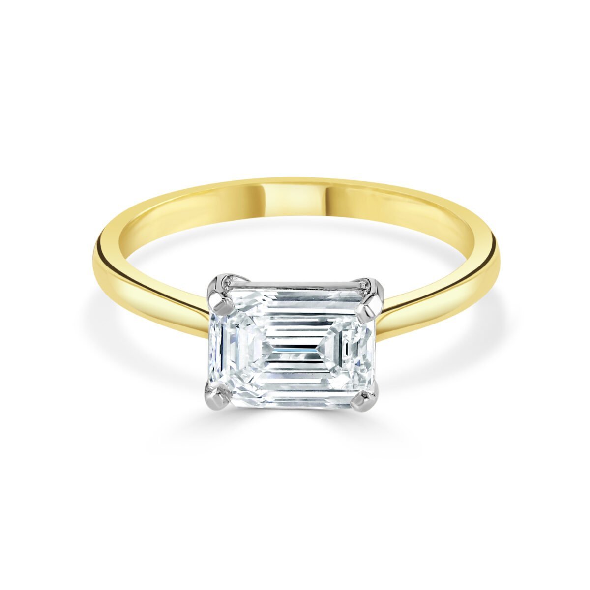 Emerald Cut Yellow Gold Diamond Ring
