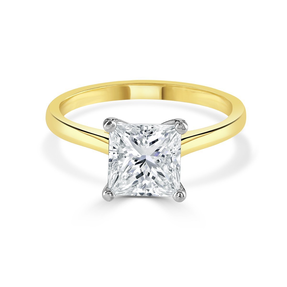 Princess Cut Yellow Gold Diamond Ring