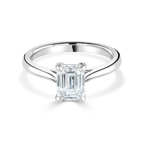 Emerald Cut Platinum Diamond Ring