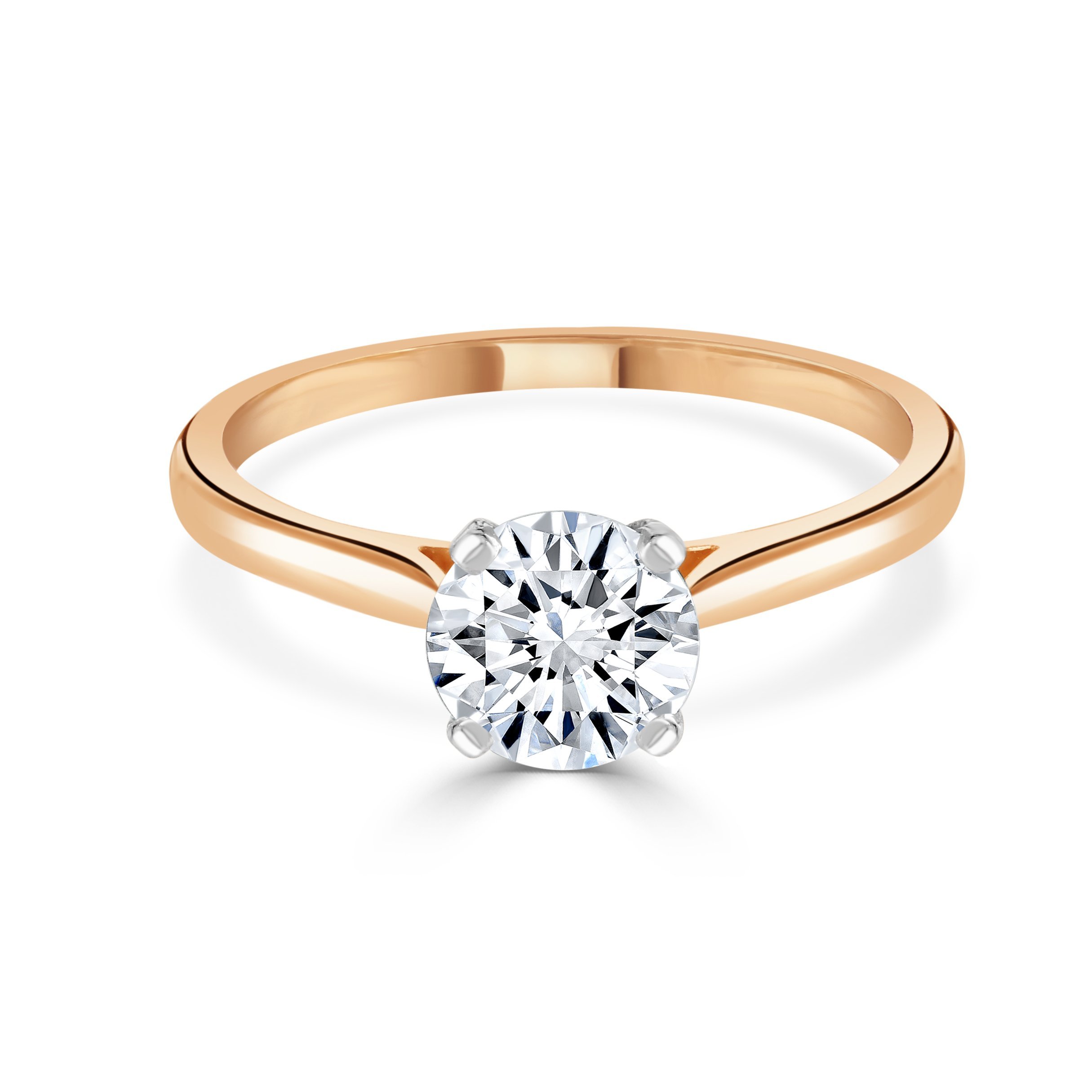 Round Brilliant Cut Rose Gold Diamond Ring