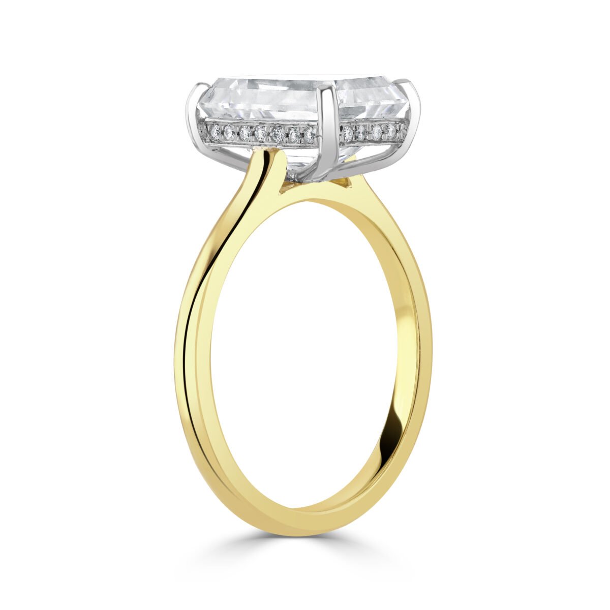 Emerald Cut Yellow Gold Diamond Ring