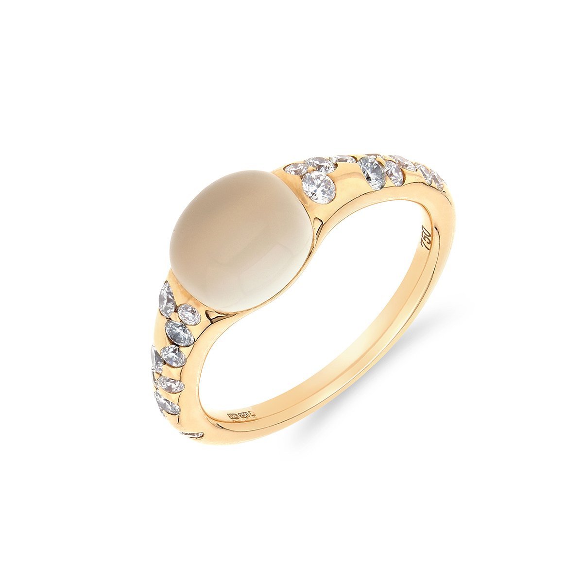 Rose Gold Moonstone and Diamond Dress Ring