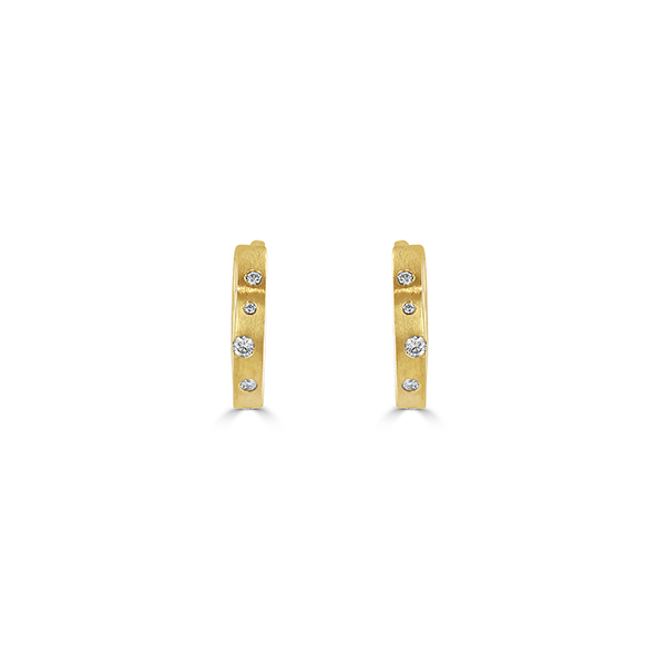Cloud Nine Yellow Gold Diamond Huggie Earrings