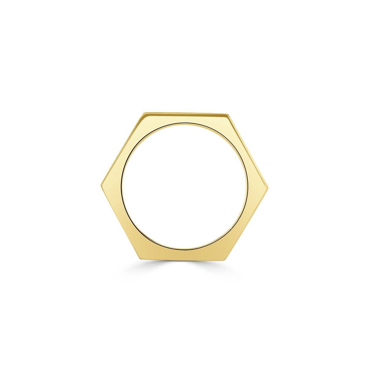 Honeycomb Yellow Gold Stacking Ring