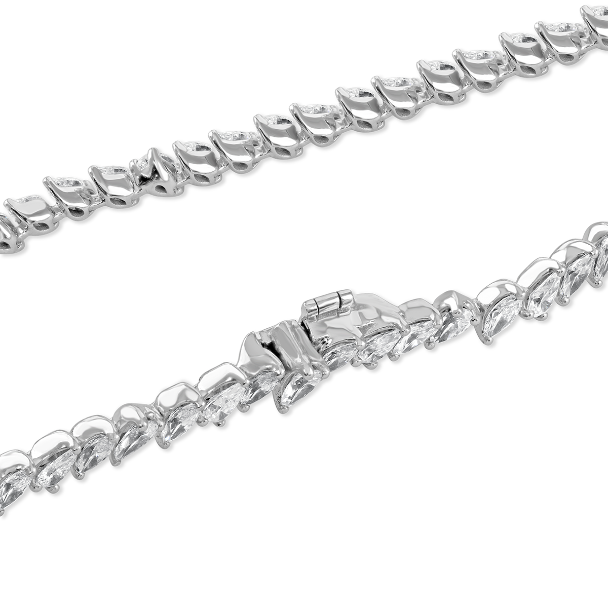Platinum Pear and Marquise Diamond Bracelet