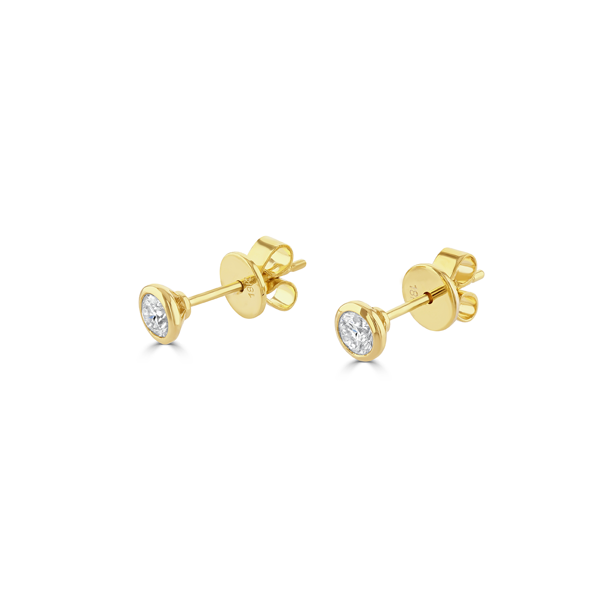Elodie Yellow Gold Diamond Stud Earrings